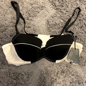 City Chic Black & Cream Bra 40b